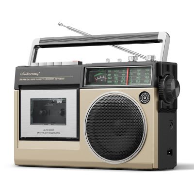 Audiocrazy Retro Boombox Cassette Tape Player Recorder with AM FM SW Radio