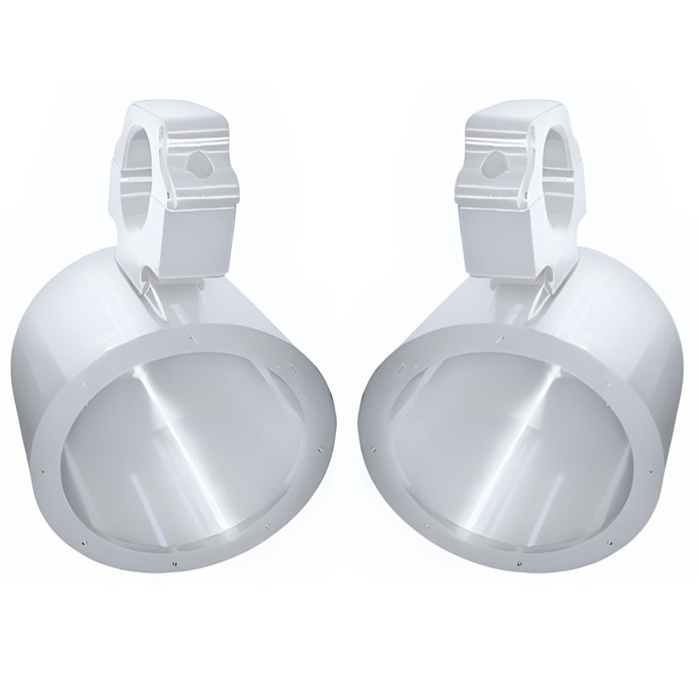 6.5"/6" Wakeboard Tower Speaker Enclosures  Pair of Marine-Grade Pods for Boat, UTV, ATV, Golf Cart  Fits 6 and 6.5 Inch Speakers  Waterproof & Durable Mounts (White, 6.5"/6")