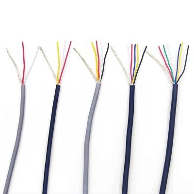 Cable flexible 1Meter Audio Headphone Line, UL2547 PVC Channel Copper Control Cable, 32 30 28 26 24 22 20 AWG 2 3 4 5 6 7 Cores Grey Shielded Signal Wire extension connector (Size : 32AWG x 1meter,(2C