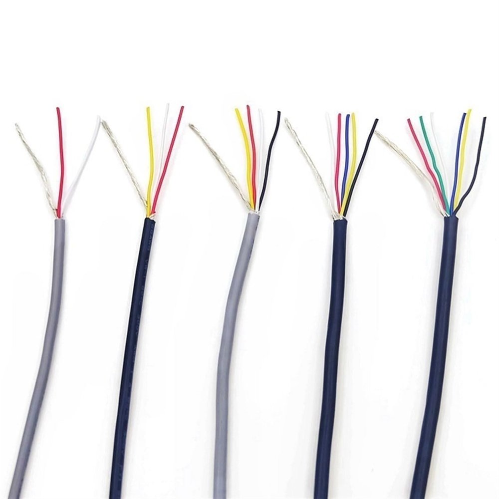 Cable flexible 1Meter Audio Headphone Line, UL2547 PVC Channel Copper Control Cable, 32 30 28 26 24 22 20 AWG 2 3 4 5 6 7 Cores Grey Shielded Signal Wire extension connector (Size : 32AWG x 1meter,(2C