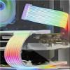 mangxiyis 3Pin ARGB Illuminated Strip 8/24-Pin PC Motherboard Graphics Card Power Supply Extension Cable with L*/ED Light Strip(X8X12 White) view 3