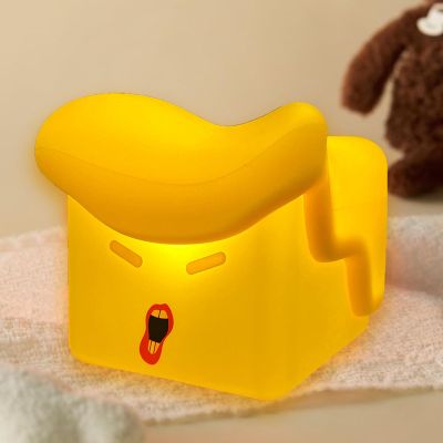 ChainnForces Fun Night Light, Hilarious Silicone Squishy Lighted Tap Light, 3 Levels Dimmable/Timer Night Light, USB Rechargeable Bedside Touch Lamp, Room College Dorm Dcor