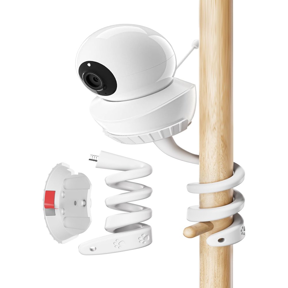 Baby Monitor Mount Compatible with Babysense HD S2/ V43 Monitor and Other Baby Monitors with 1/4 Threaded Hole, 17.7 Inches Flexible Clamp Mount Long Gooseneck Arm
