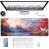 Landscape Mouse Pad, Gaming Mouse Pad 36x16in, Desk Mat with Stitched Edges, Large Mousepad Waterproof, Gaming Accessories Keyboard Mat, Office Desk Accessories, for Gamer Computer Office, Red E-7684 view 2