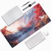 Landscape Mouse Pad, Gaming Mouse Pad 36x16in, Desk Mat with Stitched Edges, Large Mousepad Waterproof, Gaming Accessories Keyboard Mat, Office Desk Accessories, for Gamer Computer Office, Red E-7684 view 3
