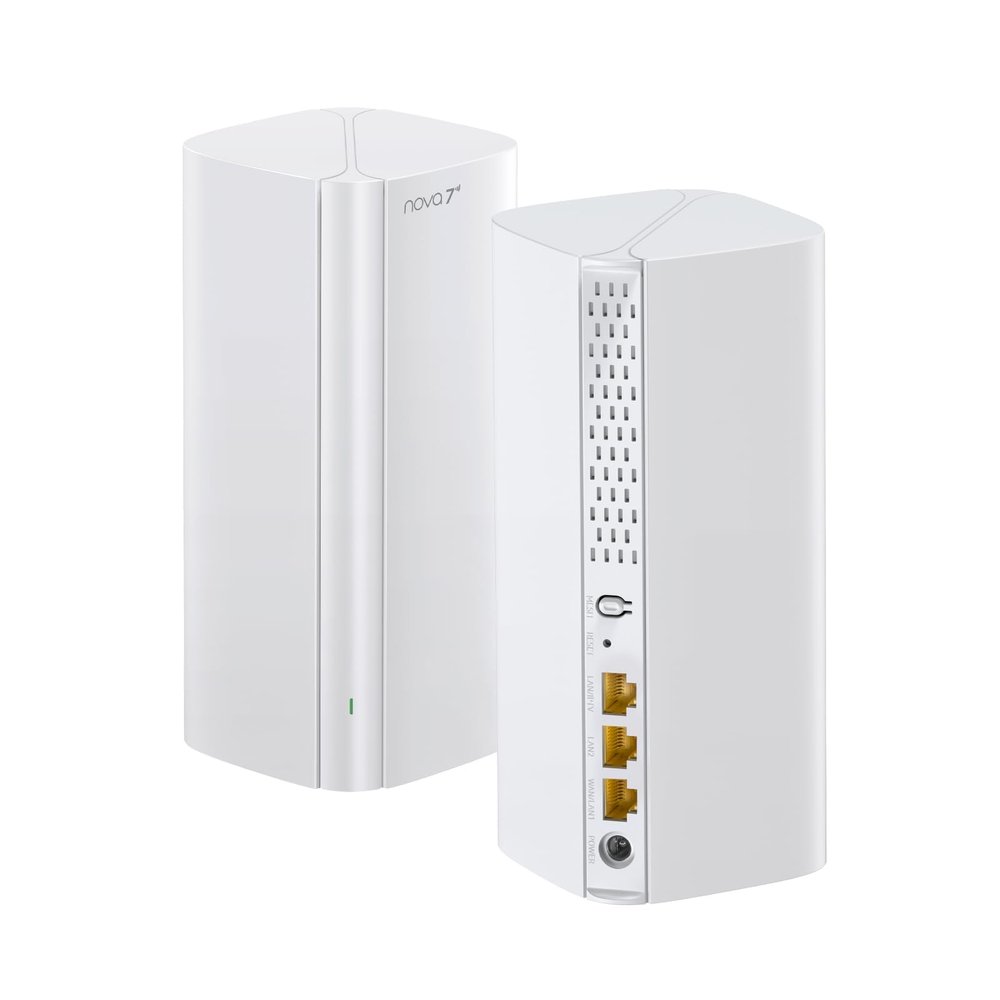 Tenda WiFi 7 Mesh System BE3600 Dual Band Mesh WiFi System for Home, Covers Up to 4,600 Sq. Ft., Seamless Mesh Network with 3 Gigabit Ports, Supports 160+ Devices, MLO, VPN, 4K QAM, ME3 Pro (2-Pack)