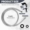 2Sets Silver Shampoo Bowl Hose and Sprayer - 1/4" Nut, Stainless Steel Sink Hose Attachment, Professional Salon Sink Hose and Sprayer for Salon Sink, Salon Shampoo Bowl view 2