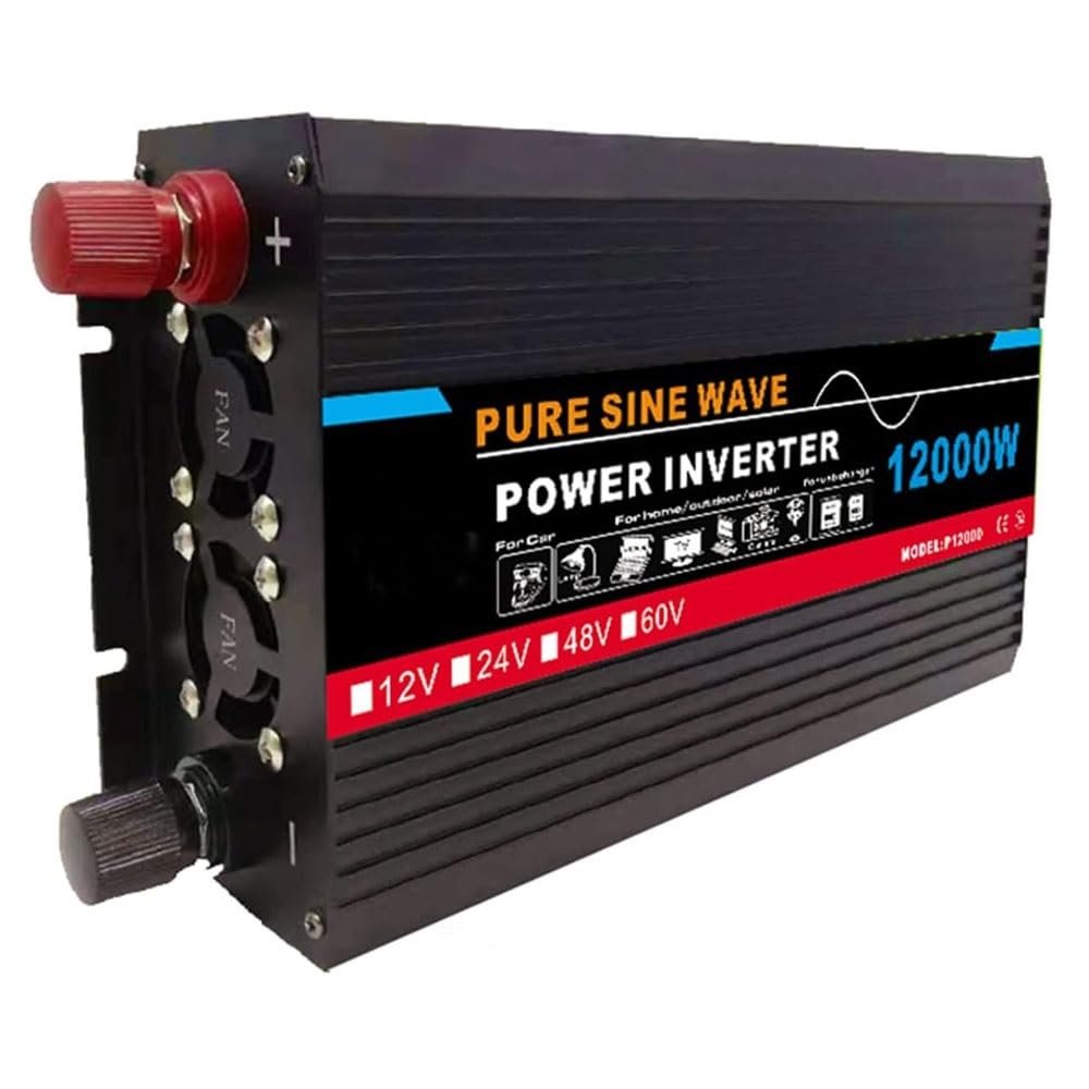 2000W Pure Sine Wave Inverter 12V/24V DC to 220V AC Converter - Ideal for Home, Car, Truck, RV & Outdoor Camping - Reliable Power Supply for All Devices
