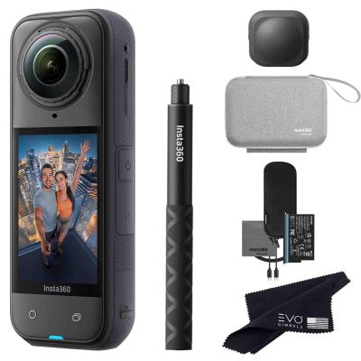 Insta360 X5 Travel Bundle-8K Waterproof 360 Action Camera with 1/1.28" 48MP Sensors, 8K 360 HDR Video, 72MP 360 Photo, 4K Single-Lens |Bundle Includes Travel Case, Selfie Stick, Lens Cap