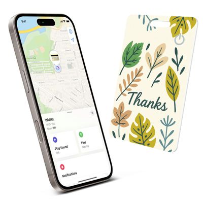 Wallet Tracker Card (iOS Only), Rechargeable Bluetooth Smart Tracking for Apple Find My Compatible Anti Tracker for Men Women Slim Item Locator for Purse Passport Key Luggage Tag (1Pcs/THKS FLR)