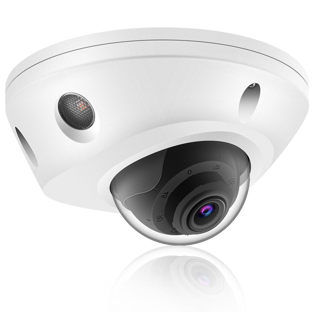 4K 8MP Mini Low Profile Dome PoE IP Camera Indoor 98 Feet Night Vision, 2.8mm Lens 105 Wide Angle, Waterproof IP67, H.265, Compatible with Uniview NVR