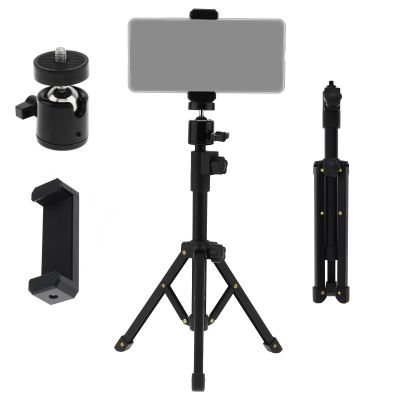 Lifexciting Metal Tripod Stand 1/4" Thread Desk Tripods for Webcam Camera Ring Light Phone Mount Holder Extendable 360Ball Head Fits Majority of Digital Devices