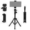 Lifexciting Metal Tripod Stand 1/4" Thread Desk Tripods for Webcam Camera Ring Light Phone Mount Holder Extendable 360Ball Head Fits Majority of Digital Devices view 1