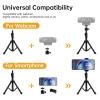 Lifexciting Metal Tripod Stand 1/4" Thread Desk Tripods for Webcam Camera Ring Light Phone Mount Holder Extendable 360Ball Head Fits Majority of Digital Devices view 2
