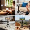 Lifexciting Metal Tripod Stand 1/4" Thread Desk Tripods for Webcam Camera Ring Light Phone Mount Holder Extendable 360Ball Head Fits Majority of Digital Devices view 4