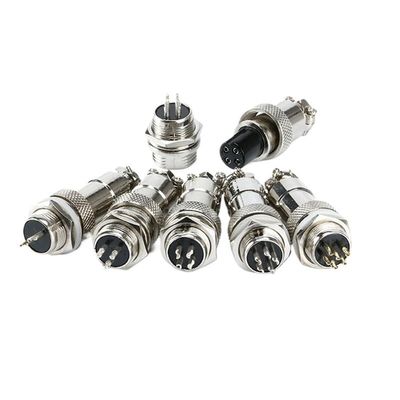 VCALDGFZ 1 Set Aviation Plug and Socket GX12-2/3/4/5/6/7P 12MM Square Flange DF12 Series Aviation Column Connector(1Set 4Pin)