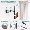 PlusAcc Wall Mount for Show 21 & Show 15 & 13-27 Inch Monitors TVs, Adjustable Full Motion Mounting Shelf with 17" Extension Arm, Rotation Swivel Tilt Wall Stand Bracket, Hold Up to 33lbs (Black) view 3