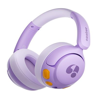 awatrue Kids Bluetooth Headphones, 85dB Volume Limiter, Foldable Wireless Over-Ear Headphones for iPad, Travel, 75H Playtime, Bluetooth 5.4, Built-in Mic, Purple