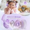 awatrue Kids Bluetooth Headphones, 85dB Volume Limiter, Foldable Wireless Over-Ear Headphones for iPad, Travel, 75H Playtime, Bluetooth 5.4, Built-in Mic, Purple view 2