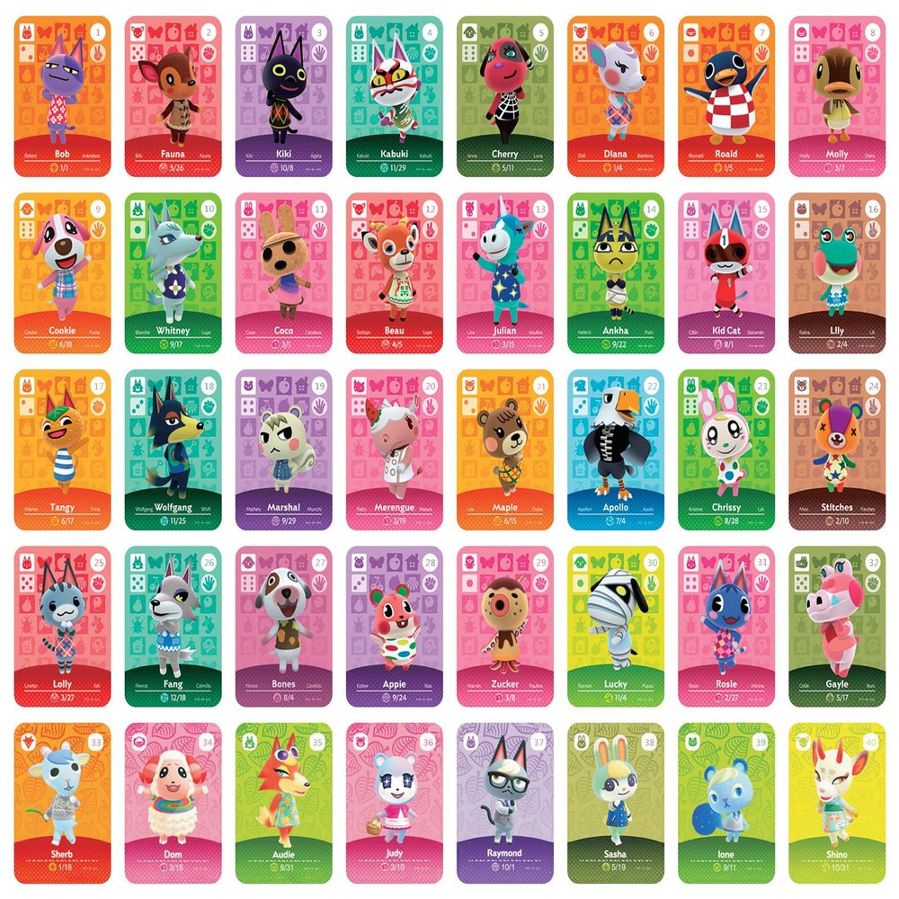 40Pcs NFC Animal Small Cards