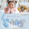 awatrue Kids Bluetooth Headphones, 85dB Volume Limiter, Foldable Wireless Over-Ear Headphones for iPad, Travel, 75H Playtime, Bluetooth 5.4, Built-in Mic, Blue view 2