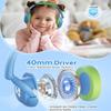 awatrue Kids Bluetooth Headphones, 85dB Volume Limiter, Foldable Wireless Over-Ear Headphones for iPad, Travel, 75H Playtime, Bluetooth 5.4, Built-in Mic, Blue Green view 2