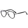 weiyuchen Male Big Glasses Frame Clear Lens Anti Blue Light Vintage Glasses Tr90 Ultralight Half Metal Eyewear (matte black frame) view 1