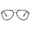 weiyuchen Male Big Glasses Frame Clear Lens Anti Blue Light Vintage Glasses Tr90 Ultralight Half Metal Eyewear (matte black frame) view 2