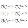 weiyuchen Male Big Glasses Frame Clear Lens Anti Blue Light Vintage Glasses Tr90 Ultralight Half Metal Eyewear (matte black frame) view 4