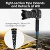 62 Inch Aluminum Camera Monopod, 8 Sections Telescopic Extension Pole Travel Monopod with Carrying Bag, Portable Photography Selfie Stick for DSLR Camera, Video Camcorder view 4