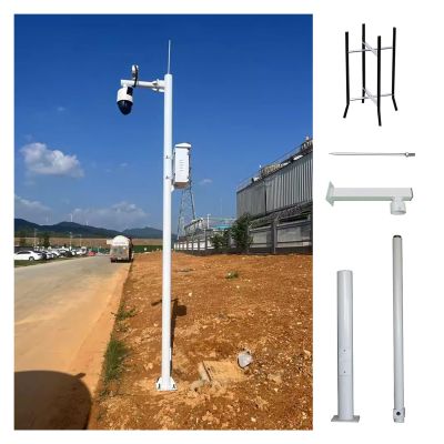 Detachable Surveillance Post Mount, Universal Surveillance Camera Pole Post for Garage/Mall, 2 2.5 3 3.5 4 4.5 5 6 M Floor Holder Stand Mount(C White,6 m/19.7 ft (3 Sections))