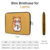 Cute Hamster Wearing Glasses Laptop Sleeve Case 15inch, Shockproof Protective Case, 10-17 Inch Computer Sleeve, Water Resistant Laptop Briefcase for Men Women Compatible with Macbook Air/Notebook/Tabl view 2