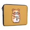 Cute Hamster Wearing Glasses Laptop Sleeve Case 15inch, Shockproof Protective Case, 10-17 Inch Computer Sleeve, Water Resistant Laptop Briefcase for Men Women Compatible with Macbook Air/Notebook/Tabl view 3