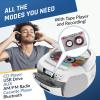 KLIM CD Player & Cassette Tape Player, Bluetooth Boombox, AM/FM Radio, Stereo Sound, Remote, CD and Cassette Combo, Tape Recording, USB Drive, AUX, AC/DC Powered - White view 3