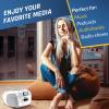 KLIM CD Player & Cassette Tape Player, Bluetooth Boombox, AM/FM Radio, Stereo Sound, Remote, CD and Cassette Combo, Tape Recording, USB Drive, AUX, AC/DC Powered - White view 4