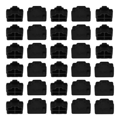 bociloy 30PCS RJ45 Port Dust Covers, Black Silicone Ethernet Jack Protectors for Network Equipment, Anti-Dust Plugs for Computer Router Switch Unused Ports