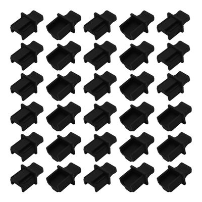 bociloy 30PCS RJ45 Dust Cover Plugs, Silicone Ethernet Port Protectors for Network Switch Router Hub Empty Slots, LAN Jack Protection Caps for Copper & Fiber Equipment, Black