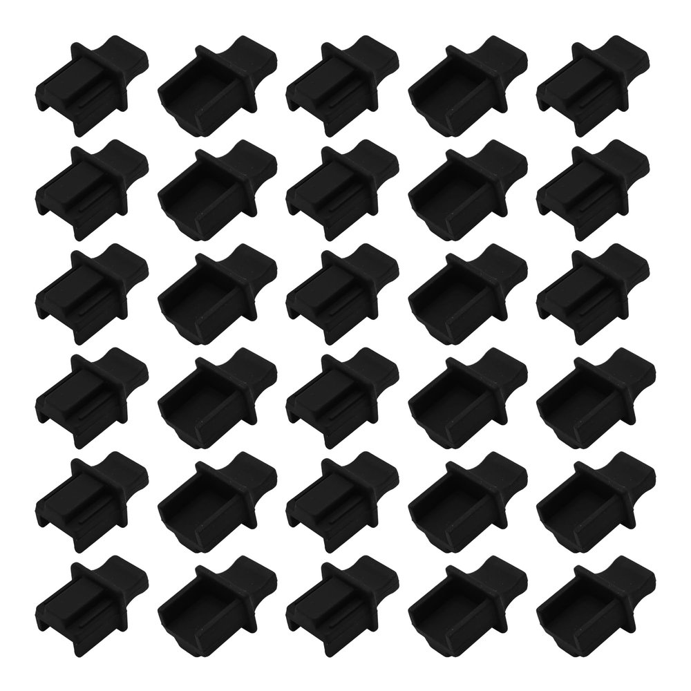 bociloy 30PCS RJ45 Dust Cover Plugs, Silicone Ethernet Port Protectors for Network Switch Router Hub Empty Slots, LAN Jack Protection Caps for Copper & Fiber Equipment, Black
