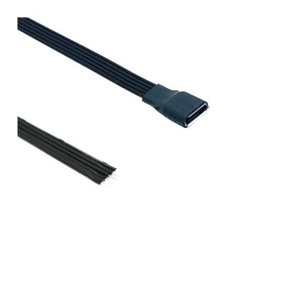 1 DIY M1ni USB Soldered Female Plug with 5P/4P Flat Wire Black 5CM 10CM 20CM 30cm 50cm 100cm(1M,V8F-5C)