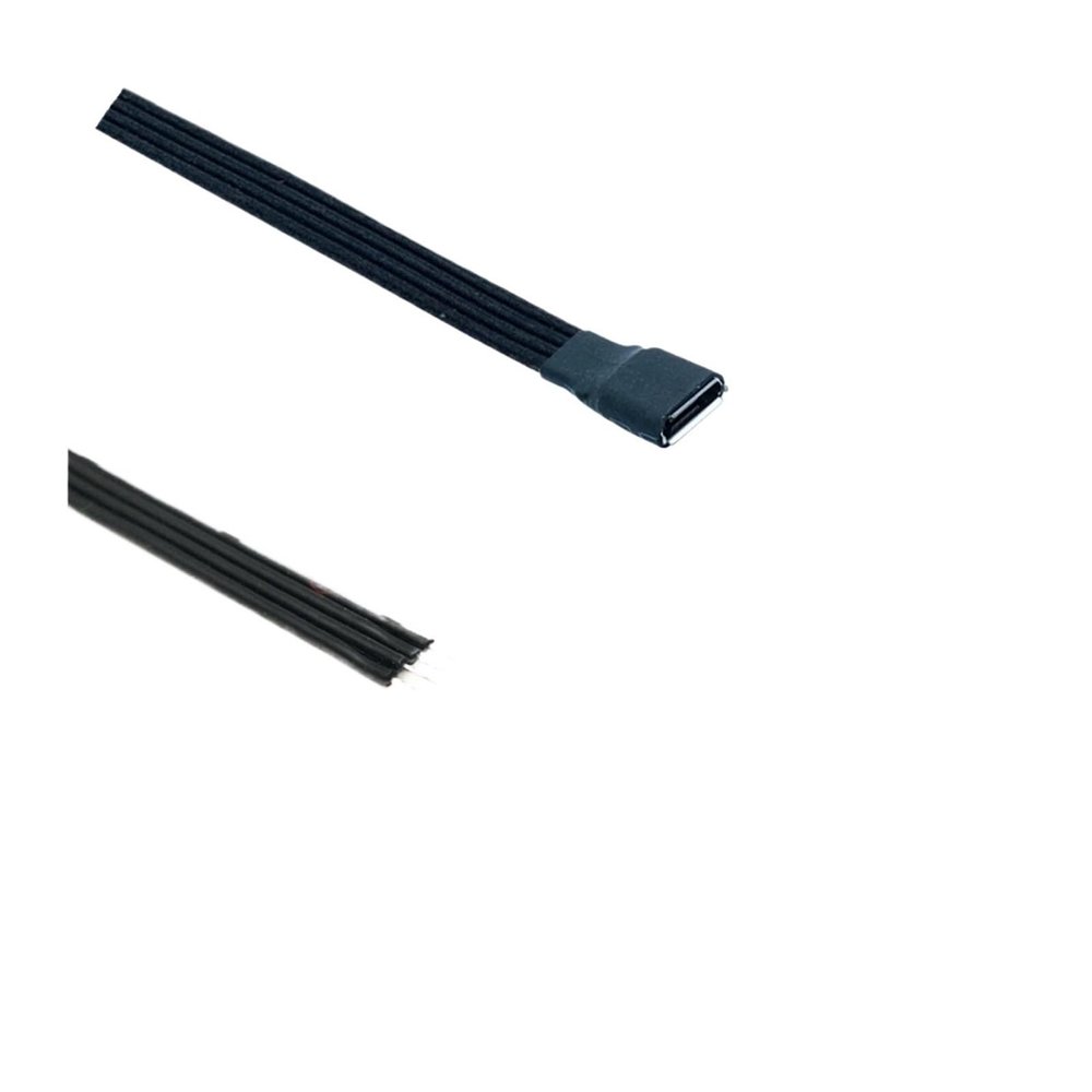 1 DIY M1ni USB Soldered Female Plug with 5P/4P Flat Wire Black 5CM 10CM 20CM 30cm 50cm 100cm(50CM,V8F-4C)