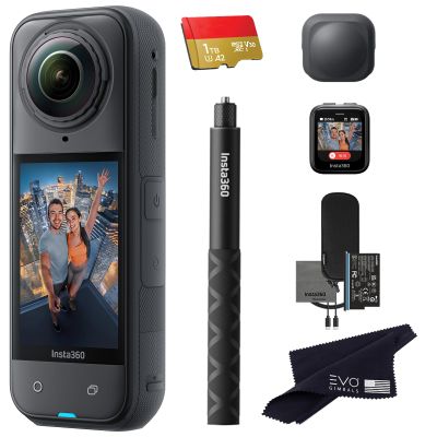 Insta360 X5 GPS Preview Remote Bundle-8K Waterproof 360 Action Camera with 1/1.28" 48MP Sensors, 8K 360 HDR Video, 72MP 360 |Bundle Includes GPS Preview Remote Mic Built-in, Selfie Stick, Lens Cap