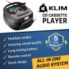 KLIM CD Player & Cassette Tape Player, Bluetooth Boombox, AM/FM Radio, Stereo Sound, Remote, CD and Cassette Combo, Tape Recording, USB Drive, AUX, AC/DC Powered view 2