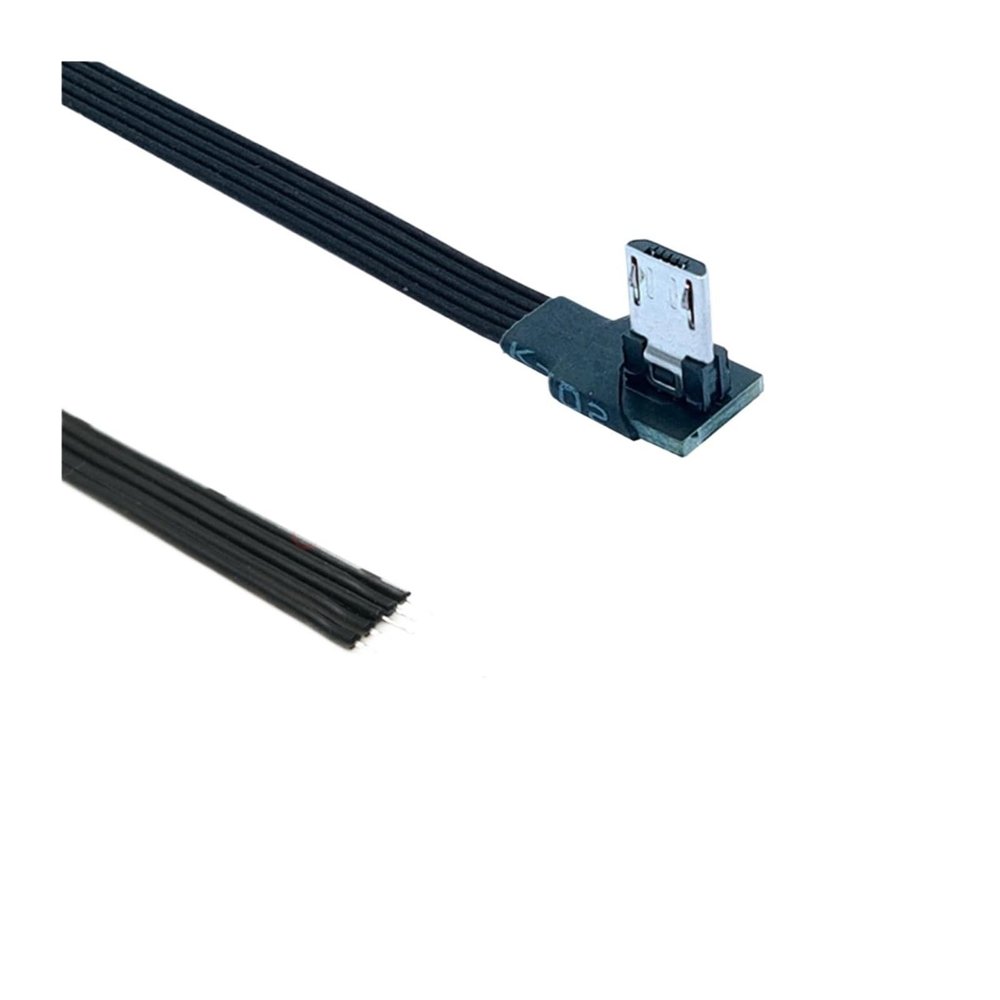 1 DIY M1ni USB Soldered Female Plug with 5P/4P Flat Wire Black 5CM 10CM 20CM 30cm 50cm 100cm(20CM,V8LE-5C)