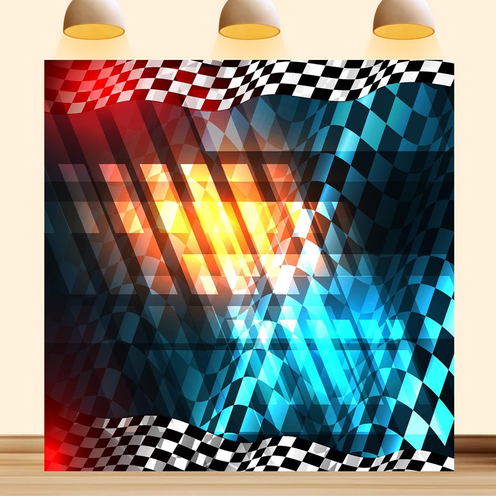 12X8ft Colorful Checkered Backdrop Racing Flag Checker Chess Board Texture Grid Background Party Decorations Birthday Abstract Wallpaper Photo Studio Props