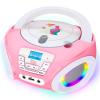 TinyGeeks Tunes Kids Boombox CD Player for Children - FM Radio - Includes Batteries - Rose Radio - CD Player with Speakers for Children and Toddlers - Rose view 1