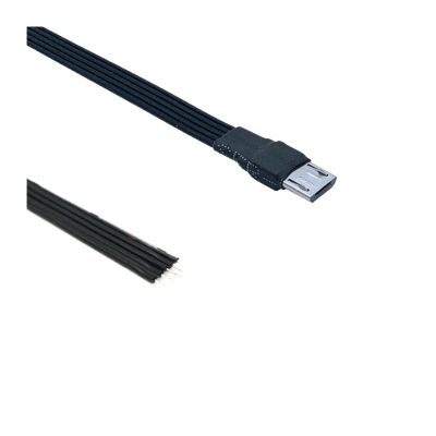 1 DIY M1ni USB Soldered Female Plug with 5P/4P Flat Wire Black 5CM 10CM 20CM 30cm 50cm 100cm(5CM,V8ST-5C)
