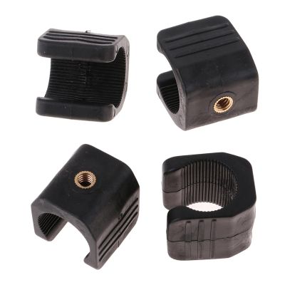 REElua 4pcs U Shaped Mount Bracket Fishing Flashlight Holder Light Lamp Clip 1/4in Thread Flashlight Mounting Clamps Outdoor Fishing Clamps