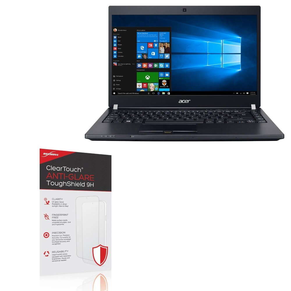 BoxWave Screen Protector Compatible With Acer TravelMate P6 (TMP614-51) - ClearTouch Anti-Glare ToughShield 9H (2-Pack), Anti-Glare 9H Tough Flexible Film Screen Protector