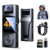 BOBLOV Body Camera with 180Rotatable Lens, 4K/48MP Small Body Camera, Night Vision Function, Easy to Use and Take for Lecture, Traveling, Pet Walking and Outdoors Activities (4K-128GB) view 1
