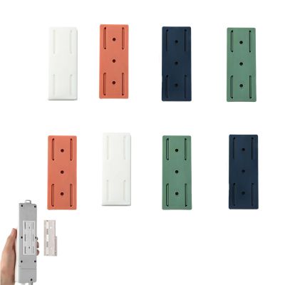 Adhesive Punch-Free Socket Holder, Adhesive Power Strip Holder with Cord Clips, Removable Cord Management, Universal Socket Mount for Tile/Wood Walls (Mixed # 8 Pcs)